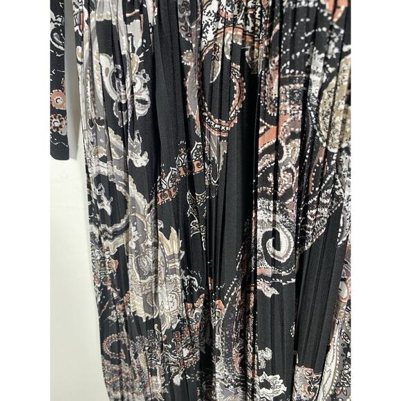 Cato Wrap Dress Size 14/16W 1X Black Paisley Print Stretch Knit Whimsigoth Boho - Picture 3 of 12